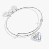 Silver Metal Heart Charm Bangle, Bracelets, $ 28.00, A Moment Of Now™
