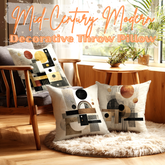 Mid-century Modern Geometry Throw Pillow Cushion