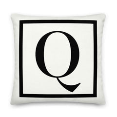 Letter Q border monogram throw pillow