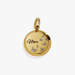Mom Butterfly Disc Charm, Charms & Pendants, $ 18.00, A Moment Of Now™
