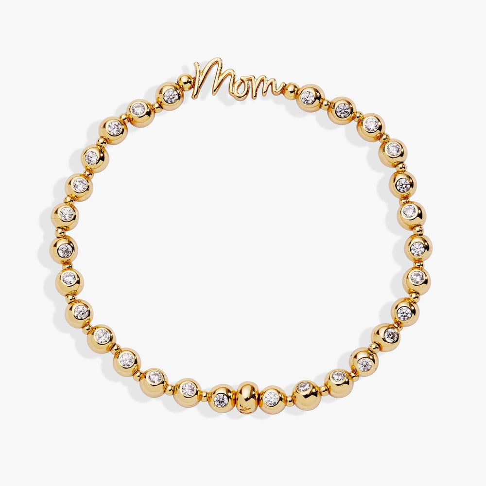 Mom Elongated Crystal Stretch Bracelet, Bracelets, $ 44.00, A Moment Of Now™