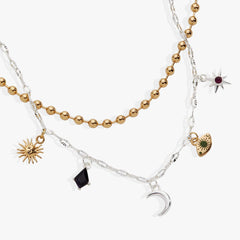 Moon Magic 2 Row Charm Necklace, Necklaces, $ 68.00, A Moment Of Now™
