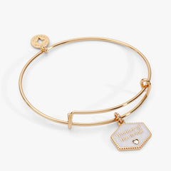 Mother of the Bride Mother of Pearl Charm Bangle, Bracelets, $ 28.00, A Moment Of Now™