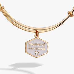 Mother of the Groom Mother of Pearl Charm Bangle, Bracelets, $ 28.00, A Moment Of Now™