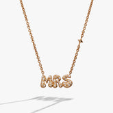 'Mrs' Bubble Crystal Pendant Necklace