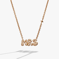 'Mrs' Bubble Crystal Pendant Necklace, Necklaces, $ 44.00, A Moment Of Now™