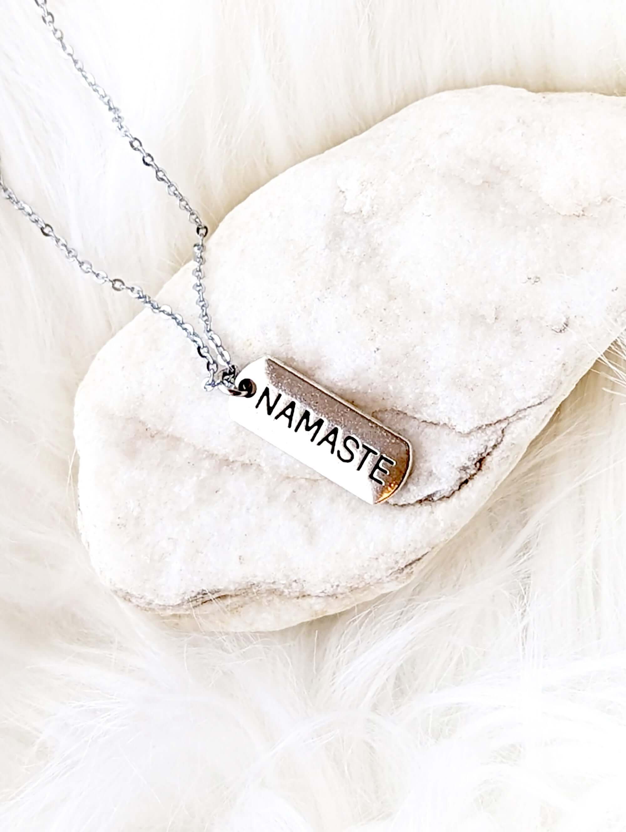 Namaste Engraved Pendant Yoga Buddha Necklace, Necklaces, $ 9.99, A Moment Of Now™