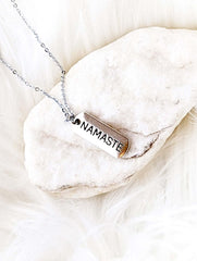 Namaste Engraved Pendant Yoga Buddha Necklace, Necklaces, $ 9.99, A Moment Of Now™