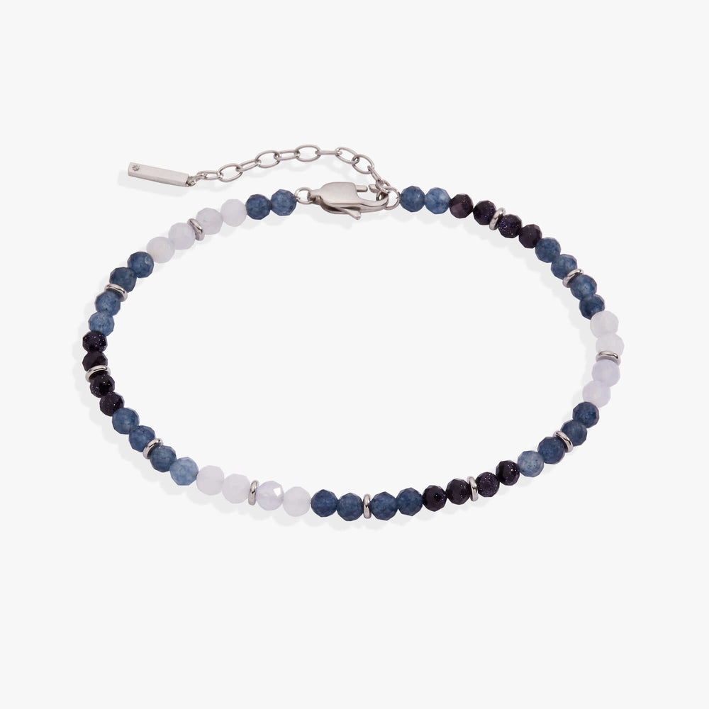 Blue Ombre Semi-Precious Beaded Anklet, Anklets, $ 38.00, A Moment Of Now™
