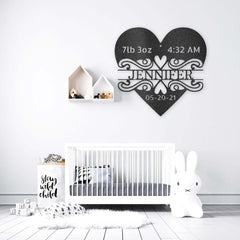 Custom Newborn Love Monogram Steel Metal Wall Decal, Metal Signs, $ 55.00, A Moment Of Now™