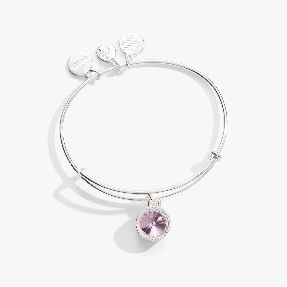 October Birthstone Charm Bangle, Rose, Bracelets, $ 28.00, A Moment Of Now™