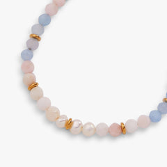 Sandy Peach Ombre Semi-Precious Beaded Anklet, Anklets, $ 38.00, A Moment Of Now™