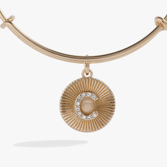 Initial C Pave Starburst Texture Bangle | Boutique In USA, Bracelets, $ 28.00, A Moment Of Now™