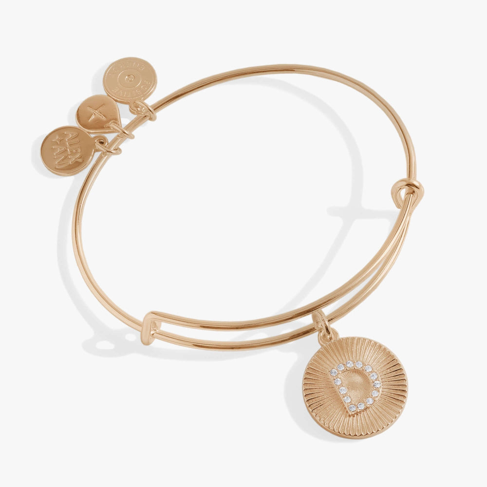 Initial D Pave Starburst Texture Bangle | Boutique In USA, Bracelets, $ 28.00, A Moment Of Now™
