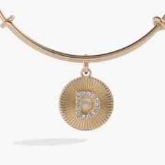 Initial D Pave Starburst Texture Bangle | Boutique In USA, Bracelets, $ 28.00, A Moment Of Now™