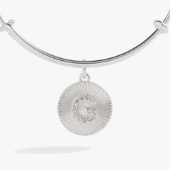 Initial G Pave Starburst Texture Bangle | Boutique In USA, Bracelets, $ 28.00, A Moment Of Now™