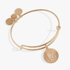 Initial M Pave Starburst Texture Bangle | Boutique In USA, Bracelets, $ 28.00, A Moment Of Now™