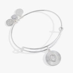 Initial O Pave Starburst Texture Bangle, Bracelets, $ 28.00, A Moment Of Now™