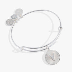 Initial V Pave Starburst Texture Bangle | Boutique In USA, Bracelets, $ 28.00, A Moment Of Now™