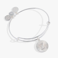 Initial Z Pave Starburst Texture Bangle | Boutique In USA, Bracelets, $ 28.00, A Moment Of Now™