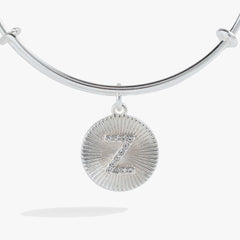 Initial Z Pave Starburst Texture Bangle | Boutique In USA, Bracelets, $ 28.00, A Moment Of Now™