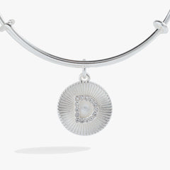 Initial D Pave Starburst Texture Bangle | Boutique In USA, Bracelets, $ 28.00, A Moment Of Now™