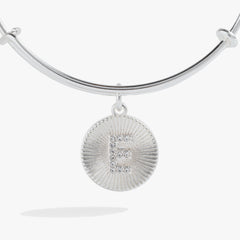 Initial E Pave Starburst Texture Bangle, Bracelets, $ 28.00, A Moment Of Now™