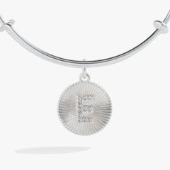Initial E Pave Starburst Texture Bangle | Boutique In USA, Bracelets, $ 28.00, A Moment Of Now™