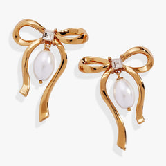 Bow Pearl Coquette Statement Drop Earring, Earrings, $ 21.90, A Moment Of Now™