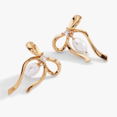 Bow Pearl Coquette Statement Drop Earring, Earrings, $ 21.90, A Moment Of Now™