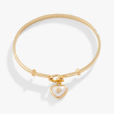 Pearl Heart + Crystal Charm Clip Bangle, Bracelets, $ 34.00, A Moment Of Now™