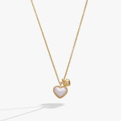 Pearl Heart Duo Charm Necklace, Necklaces, $ 44.00, A Moment Of Now™