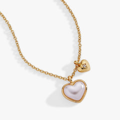 Pearl Heart Duo Charm Necklace, Necklaces, $ 44.00, A Moment Of Now™