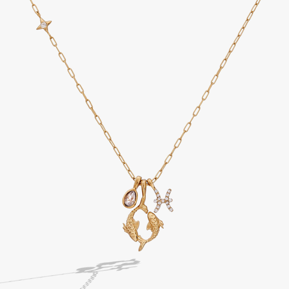 Pisces Zodiac Charm Cluster Necklace, Necklaces, $ 54.00, A Moment Of Now™