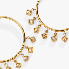 Princess Cut Crystal Hoop Earrings, Earrings, $ 28.90, A Moment Of Now™