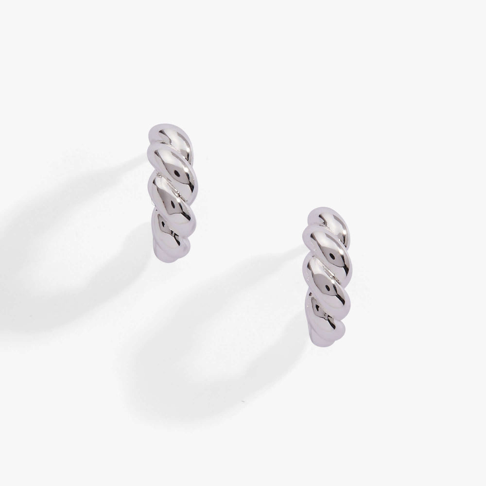 Puffy Rope Textured Huggie Hoop Earring, Earrings, $ 28.00, A Moment Of Now™