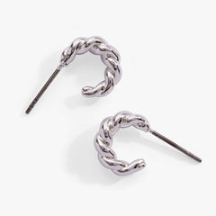 Puffy Rope Textured Huggie Hoop Earring, Earrings, $ 28.00, A Moment Of Now™