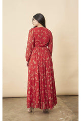 Hibiscus Empress Wrap Dress Red Lipstick + Gold | Boutique In USA, Dresses, $ 220.00, A Moment Of Now™