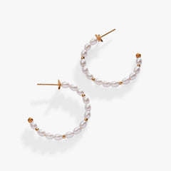 Rice Pearl Hoop Earring, Earrings, $ 26.90, A Moment Of Now™