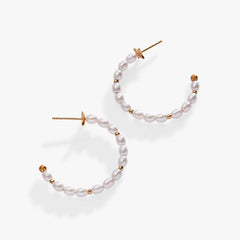 Rice Pearl Hoop Earring | Boutique In USA, Earrings, $ 23.90, A Moment Of Now™