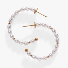Rice Pearl Hoop Earring | Boutique In USA, Earrings, $ 23.90, A Moment Of Now™