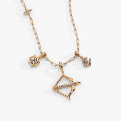 Sagittarius Zodiac Charm Cluster Necklace, Necklaces, $ 54.00, A Moment Of Now™