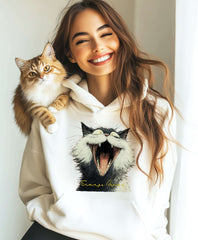 Savage Cat Vibes Hoodie - Bold Graphic Streetwear, Hoodies, $ 48.00, A Moment Of Now™