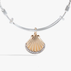 Textured Scallop Seashell Charm Bangle | Boutique In USA, Bracelets, $ 38.00, A Moment Of Now™