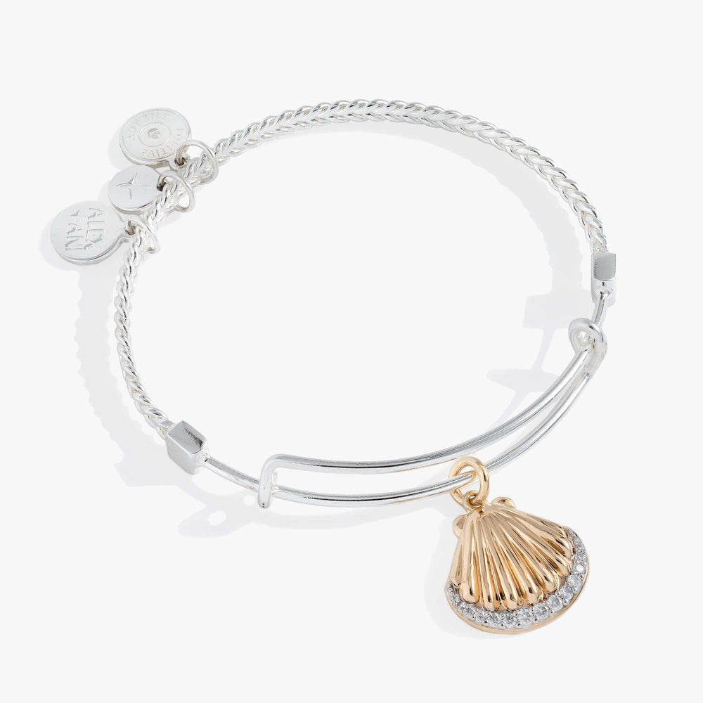 Textured Scallop Seashell Charm Bangle | Boutique In USA, Bracelets, $ 38.00, A Moment Of Now™