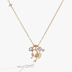 Scorpio Zodiac Charm Cluster Necklace, Necklaces, $ 54.00, A Moment Of Now™