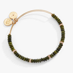 Green Semi-Precious Rondelle Beaded Bangle, Bracelets, $ 16.90, A Moment Of Now™