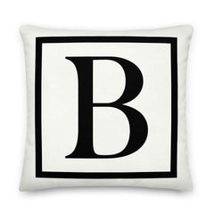 Letter B border monogram throw pillow