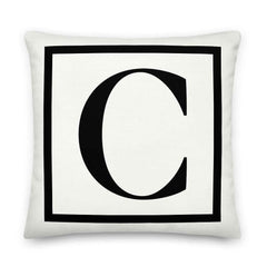Letter C border monogram throw pillow