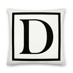 Letter D border monogram throw pillow